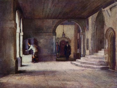 Eton: The Cloisters (färg litho) av E. D. Brinton
