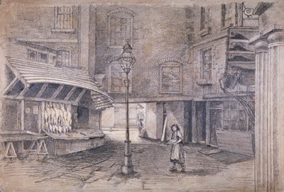 Poulterers butik på Clare Market, Westminster, London, c1850 av E Holah