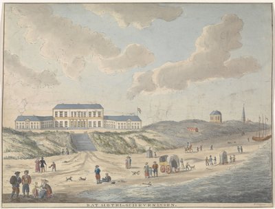 Dåligt hotell i Scheveningen Bat Hotel i Scheveningen (titel på objekt) av E. Huygens