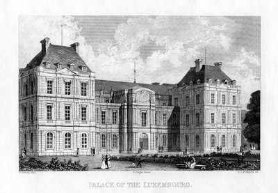Luxemburgpalatset, Paris, c1830. av E. I. Roberts