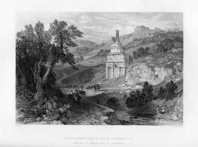 Absaloms grav, nära Jerusalem, Israel, 1841. av E. Redclyffe