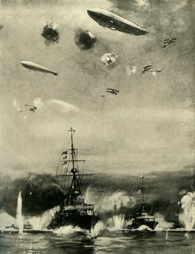 British Air Raid på Cuxhaven, juldagen, 1914, c1920. av E. S. Hodgson