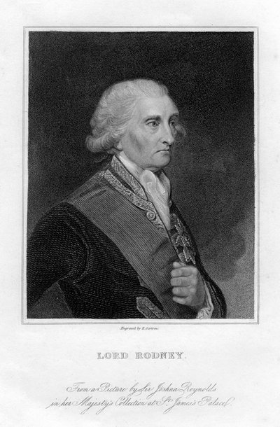 Amiral George Brydges Rodney 1719-1792, 1:e baron Rodney, 1800-talet. av E. Scriven