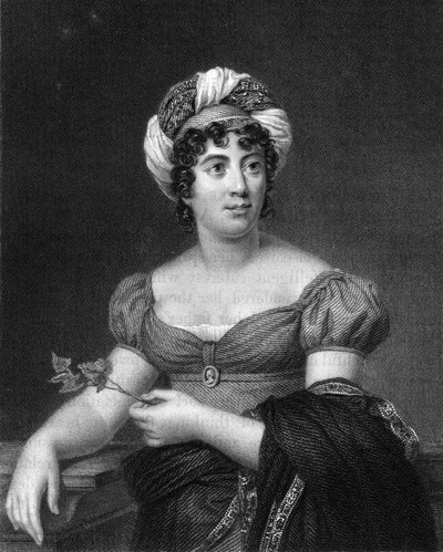 Germaine de Stael, fransk författare, romanförfattare och politisk propagandist, 1836. av E. Scriven