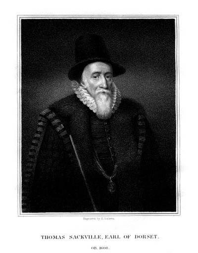 Thomas Sackville, 1:e jarl av Dorset, engelsk statsman och poet, 1824. av E. Scriven
