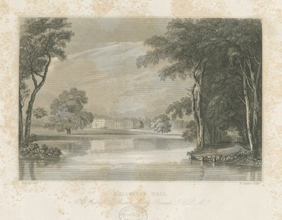 Rolleston Hall: linjegravyr, nd [c 1840] av E Stalker