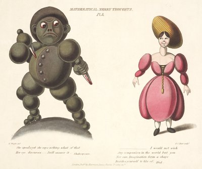 Pl.3 från Mathematical Merry Thoughts, graverad av F.C. Hunt, ca 1820-30 av E. after Wright