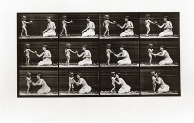 Barn som ger en bukett till en kvinna, tallrik 465 från Animal Locomotion, 1887 av Eadweard Muybridge