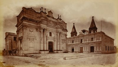 San Francisco-kyrkan och postkontoret i Guatemala av Eadweard Muybridge