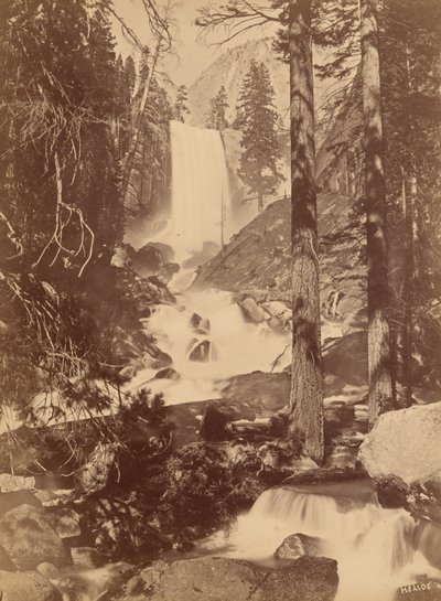 Pi-wy-ack (Diamanternas katarakt), Vernal Falls, Yosemite Valley, Kalifornien,1867 (foto) av Eadweard Muybridge