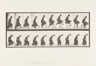 Plåt 156. Hoppning; Att springa rakt höjdhopp, 1885 av Eadweard Muybridge