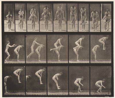 Plåt 167. Hoppning; Över pojkens rygg (Leap Frog) av Eadweard Muybridge