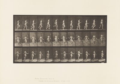 Plåt 174. Springa och hoppa med hopprep, 1885 av Eadweard Muybridge