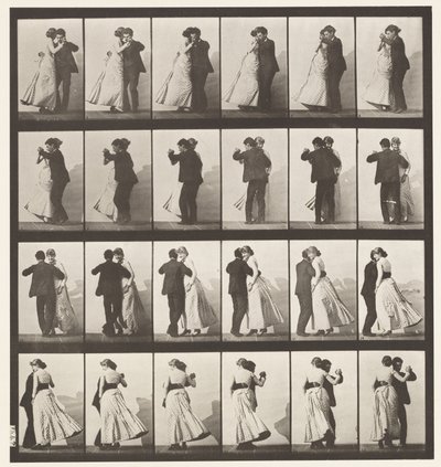 Tallrik 197. Dansvals, två modeller av Eadweard Muybridge
