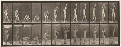 Tallrik 222. Böja och lyfta vattenburken till huvudet och vända av Eadweard Muybridge