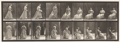 Tallrik 240. Sitter och flirtar en fläkt av Eadweard Muybridge