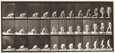 Tallrik 255. Uppstår från knästående och vändning av Eadweard Muybridge