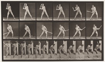 Tallrik 275. Base-ball; Batting (låg boll) av Eadweard Muybridge