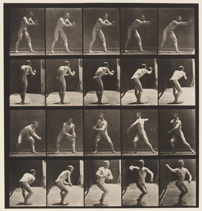 Tallrik 282. Base-ball; Att fånga och kasta, 1885 av Eadweard Muybridge
