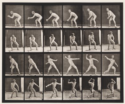 Tallrik 283. Base-ball; Att fånga och kasta, 1885 av Eadweard Muybridge