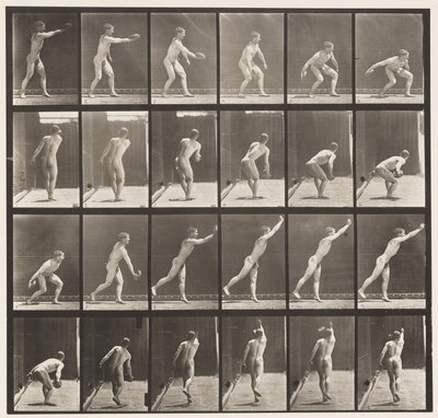 Plåt 307. Kasta en järnskiva, 1872-1885 av Eadweard Muybridge