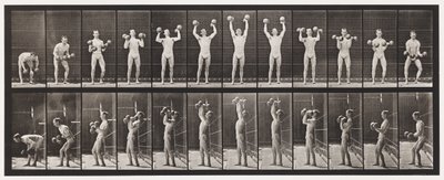 Tavla 322. Lyfta och släppa ner två 50-lb dumb-bells av Eadweard Muybridge