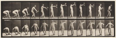 Plåt 326. Lyftande 50-lb. Dumb-Bell på armlängds längd av Eadweard Muybridge