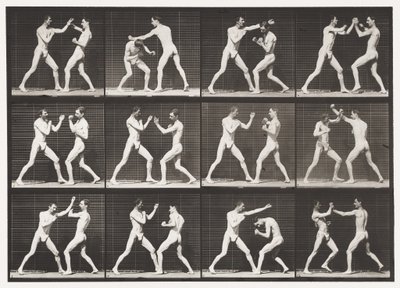 Tallrik 336. Boxning; Öppen hand (skor) av Eadweard Muybridge