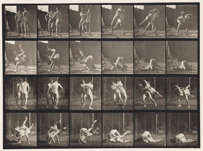 Plåt 348. Wrestling, grekisk-romersk, 1885 av Eadweard Muybridge