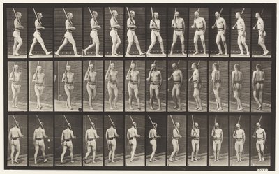 Tallrik 355. På vakt, går och vänder sig om av Eadweard Muybridge