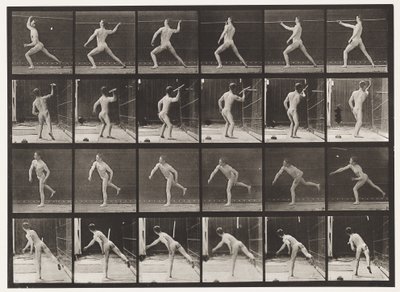 Plåt 360. Att kasta ett spjut, 1872-1885 av Eadweard Muybridge