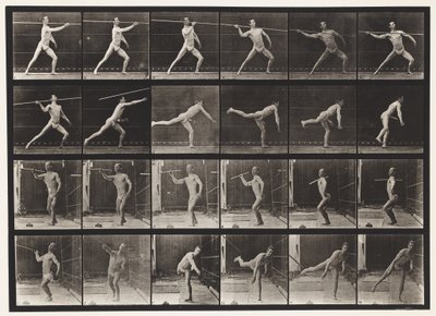 Plåt 361. Att kasta ett spjut, 1872-1885 av Eadweard Muybridge