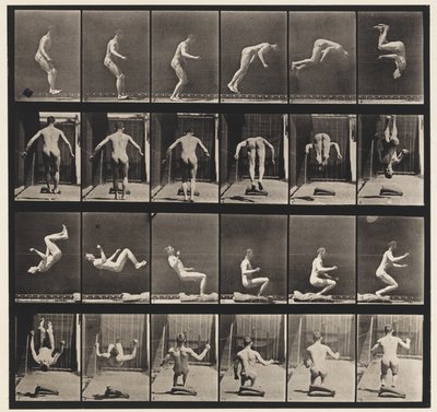 Skylt 363. Running Somersault, 1885 av Eadweard Muybridge