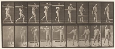 Plåt 384. Lyfta en stock på axeln av Eadweard Muybridge