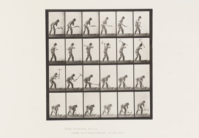 Tallrik 386. Gruvarbetare med en hacka av Eadweard Muybridge
