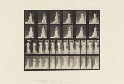 Plåt 39. Walking, Hands Engaged in Sticking, 1872-1885 av Eadweard Muybridge