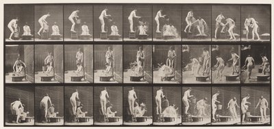 Skylt 408. Två modeller av Eadweard Muybridge