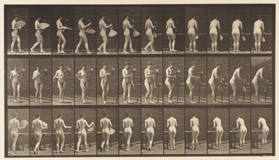 Tallrik 441. Bär vas och ställ den på bordet, 1872-1885 av Eadweard Muybridge