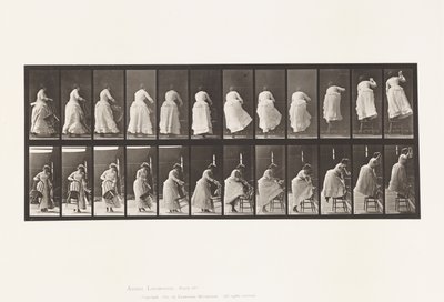 Skylt 457. Att kliva på stolen och sträcka sig upp av Eadweard Muybridge