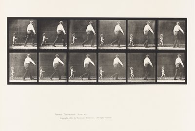 Plåt 470. Barn 20N, Springer efter en man av Eadweard Muybridge
