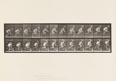 Plåt 472. Barn, Crawling Upstairs, 1885 (kollotyp på papper) av Eadweard Muybridge