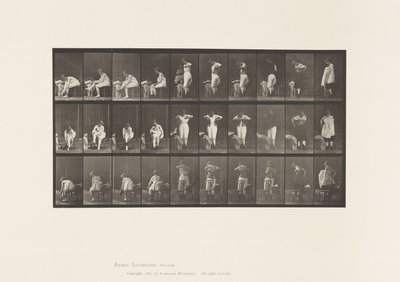 Skylt 494. Diverse faser av toaletten av Eadweard Muybridge