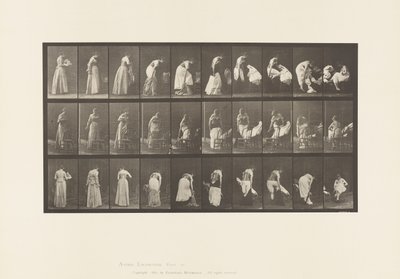 Skylt 497. Diverse faser av toaletten, 1885 av Eadweard Muybridge