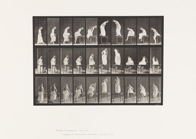 Platta 513. Gå på och av bordet av Eadweard Muybridge