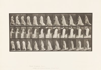 Tavla 97. Att vända sig för att gå uppför trappor, med kanna och bägare i händerna av Eadweard Muybridge