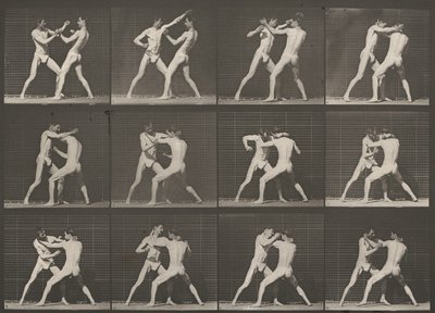 Plansch nummer 340. Boxning, öppen hand av Eadweard Muybridge