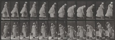 Plansch nummer 437. Att ställa ner en hink och förbereda sig för att sopa av Eadweard Muybridge