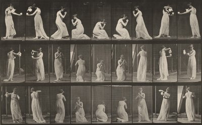 Plansch nummer 502. Olika ställningar, framåtböjd, knästående etc. av Eadweard Muybridge