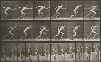 Plansch nummer 59. Start för en löpning av Eadweard Muybridge