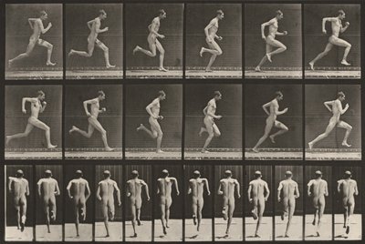 Plansch nummer 62. Löpning i full fart av Eadweard Muybridge